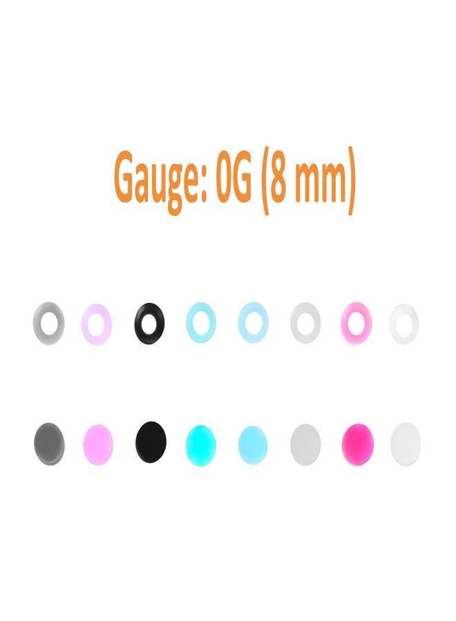 Juway Jusway Silicone Ear Plugs and Tunnels for Ear Gauge Piercings - Size 0 Gauges (32PCS) - Image 2